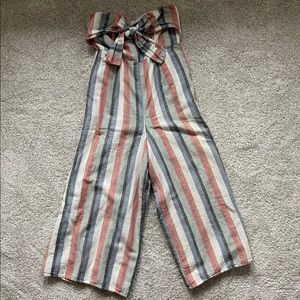 Striped sleeveless jumpsuit